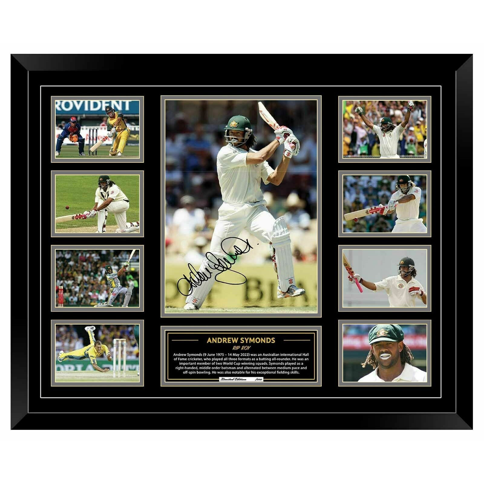 Andrew Symonds Signed Limited Edition 56CMx47CM Photo Picture Wooden Frame Memorabilia - Homeware Discounts